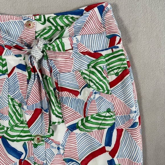 Conversations Anthropologie Skirt Womens 6 Umbrella Print Buttoned Linen Blend - Picture 4 of 13